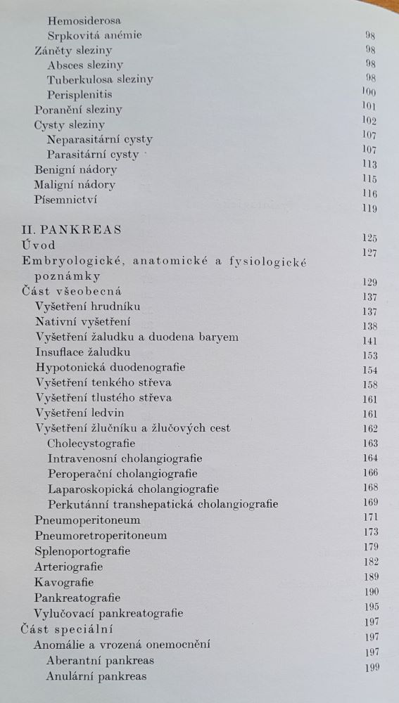 Rentgenologie sleziny a pankreatu