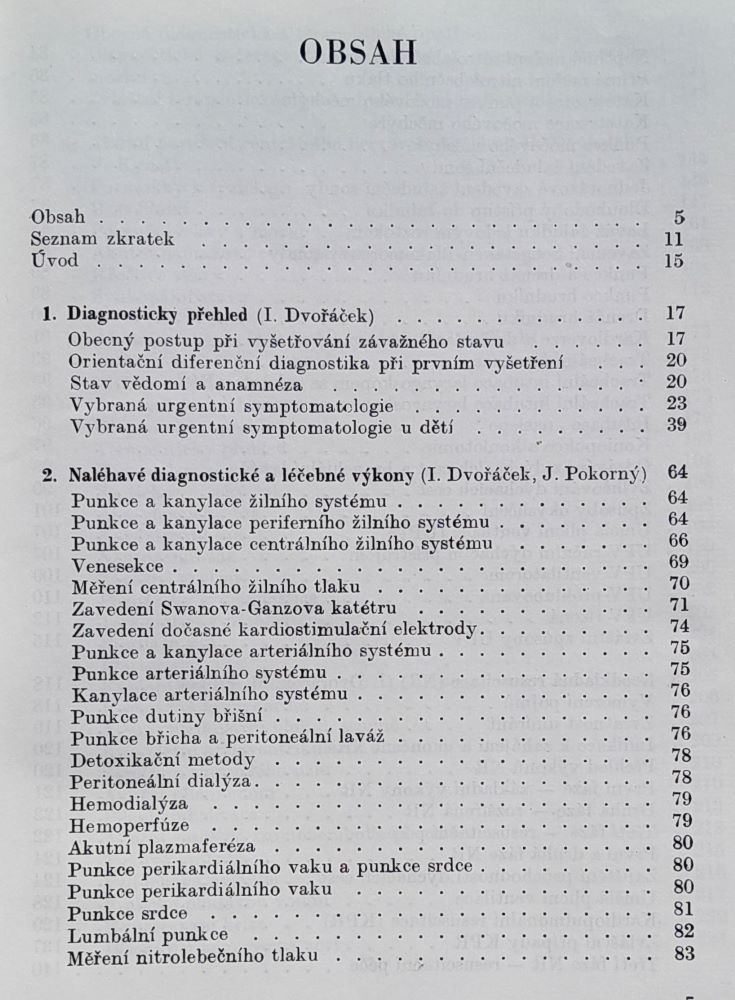Akutní medicína / Údaje pro klinickou praxi