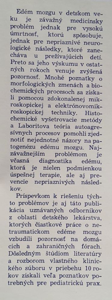 Edém mozgu v detskom veku / Edícia pre postgraduálne štúdium lekárov