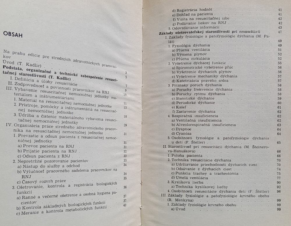 Resuscitácia a pooperačná starostlivosť / Edícia pre stredných zdravotníckych pracovníkov