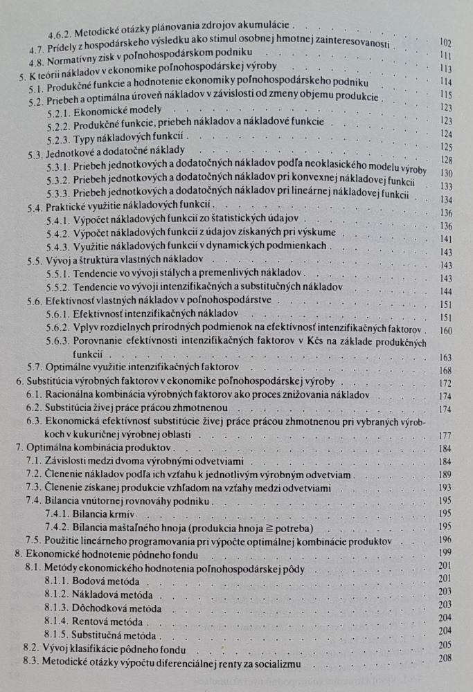 Vlastné náklady a ekonomické kalkulácia v poľnohospodárstve