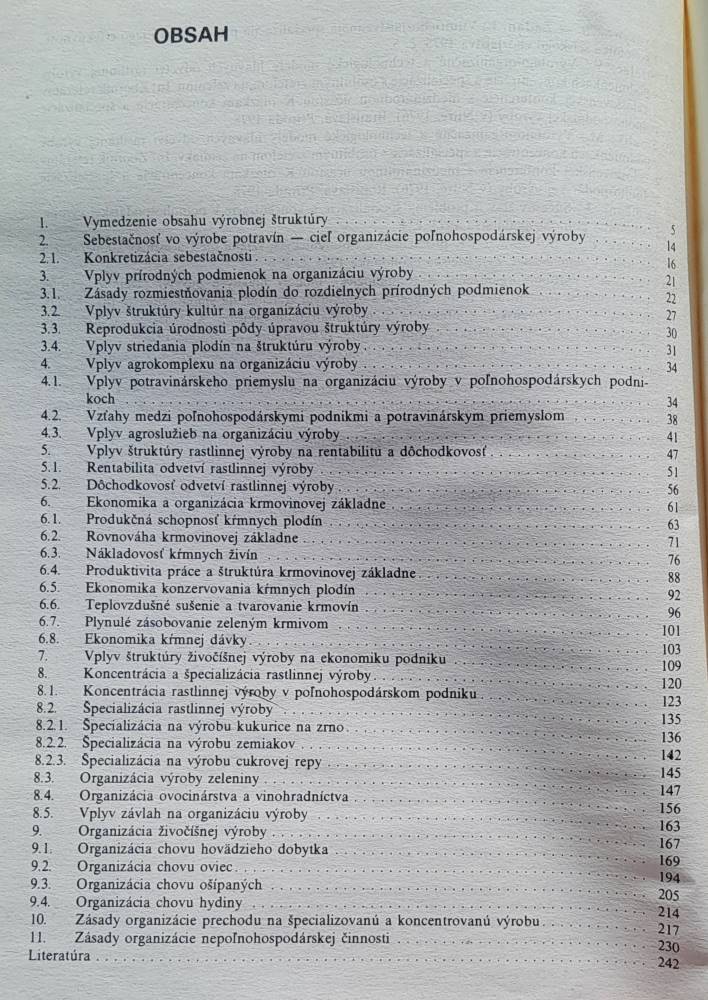 Výrobná štruktúra v poľnohospodárskych podnikoch