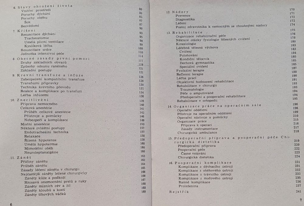 Chirurgie: 1. obecná - 2. speciální