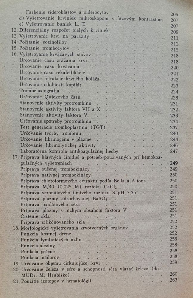 Hematológia a transfúzia krvi 1.