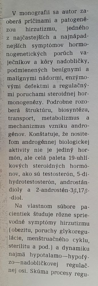 Hirzutizmus a androgény u človeka / Edícia pre postgraduálne štúdium lekárov