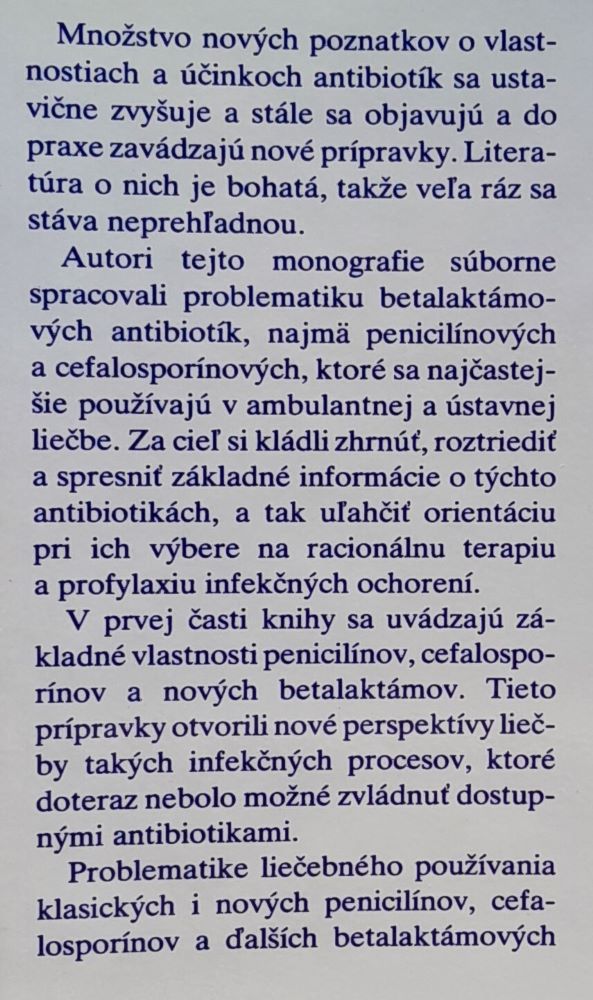 Penicilíny a cefalosporíny / Edícia pre Postgraduálne štúdium lekárov
