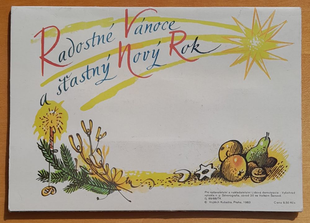 Radostné Vánoce a šťastný Nový Rok - rozkládacia pohľadnica