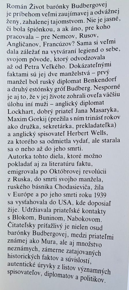 Život barónky Budbergovej / SPKK