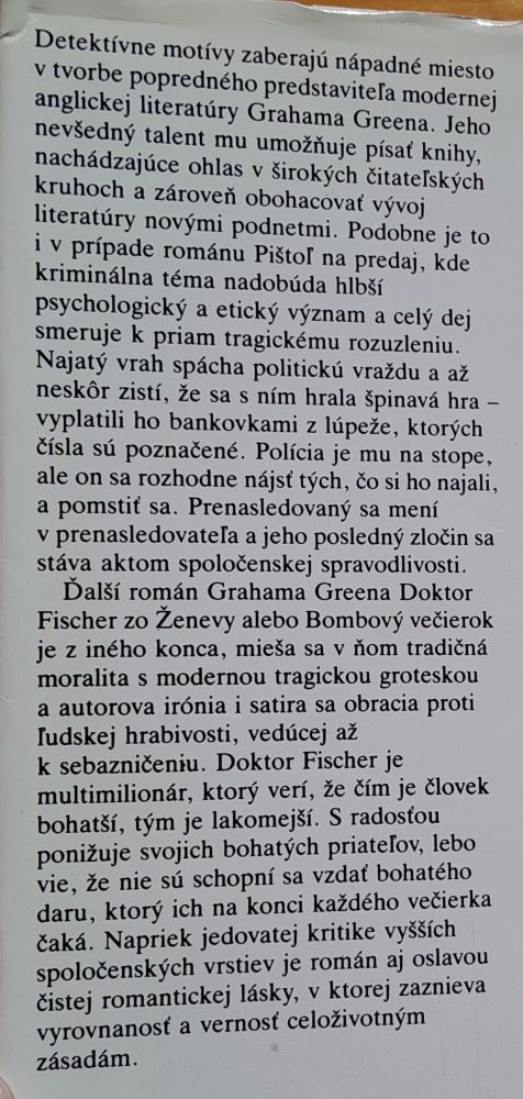 Pištoľ na predaj / Doktor Fischer zo Ženevy alebo Bombový večierok / Edícia Máj