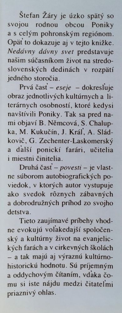 Nedávny dávny svet / Eseje a povesti