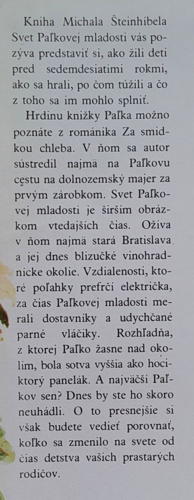 Svet Paľkovej mladosti