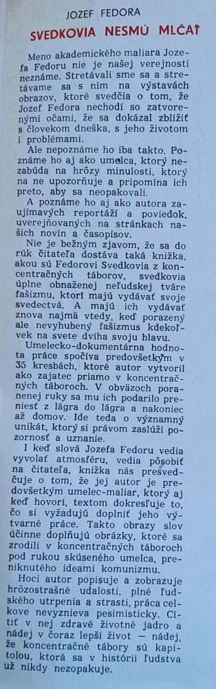 Svedkovia nesmú mlčať