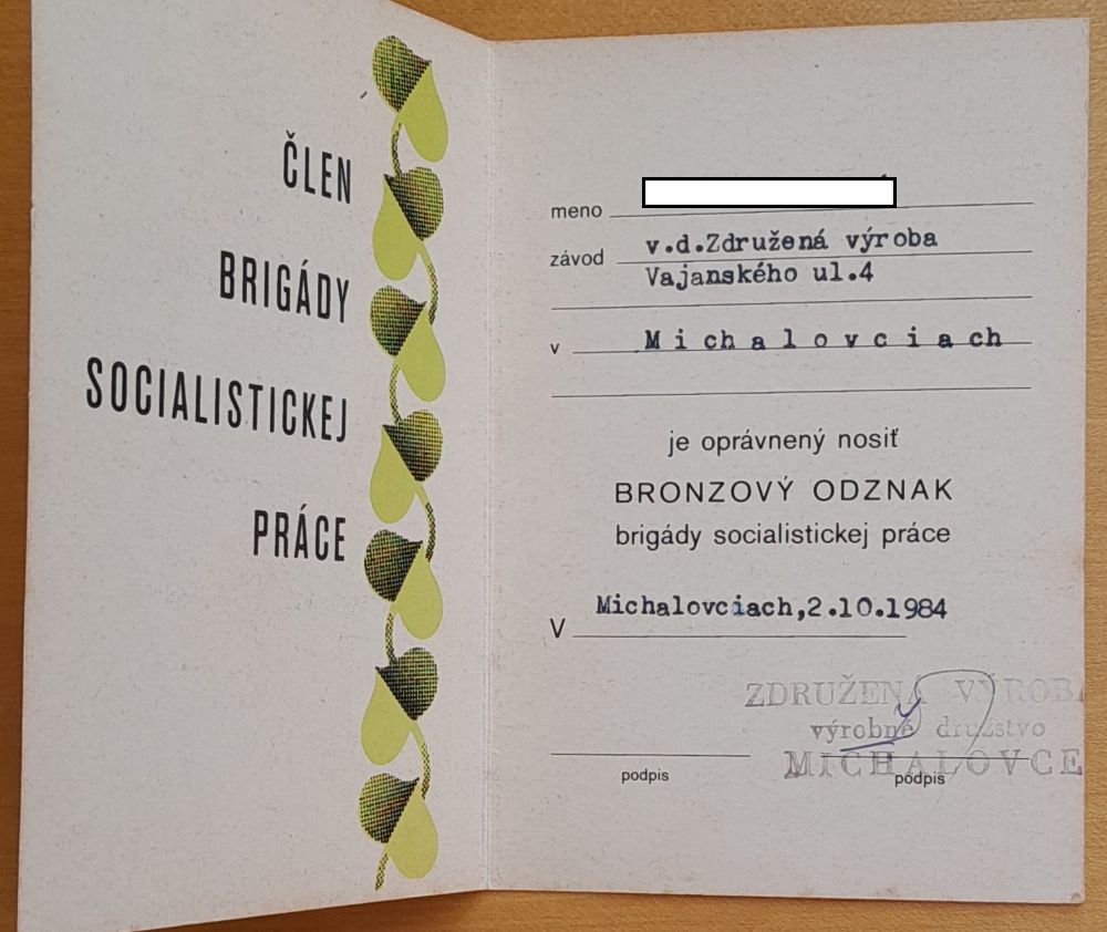 Preukazy BSP 1984 - 1985
