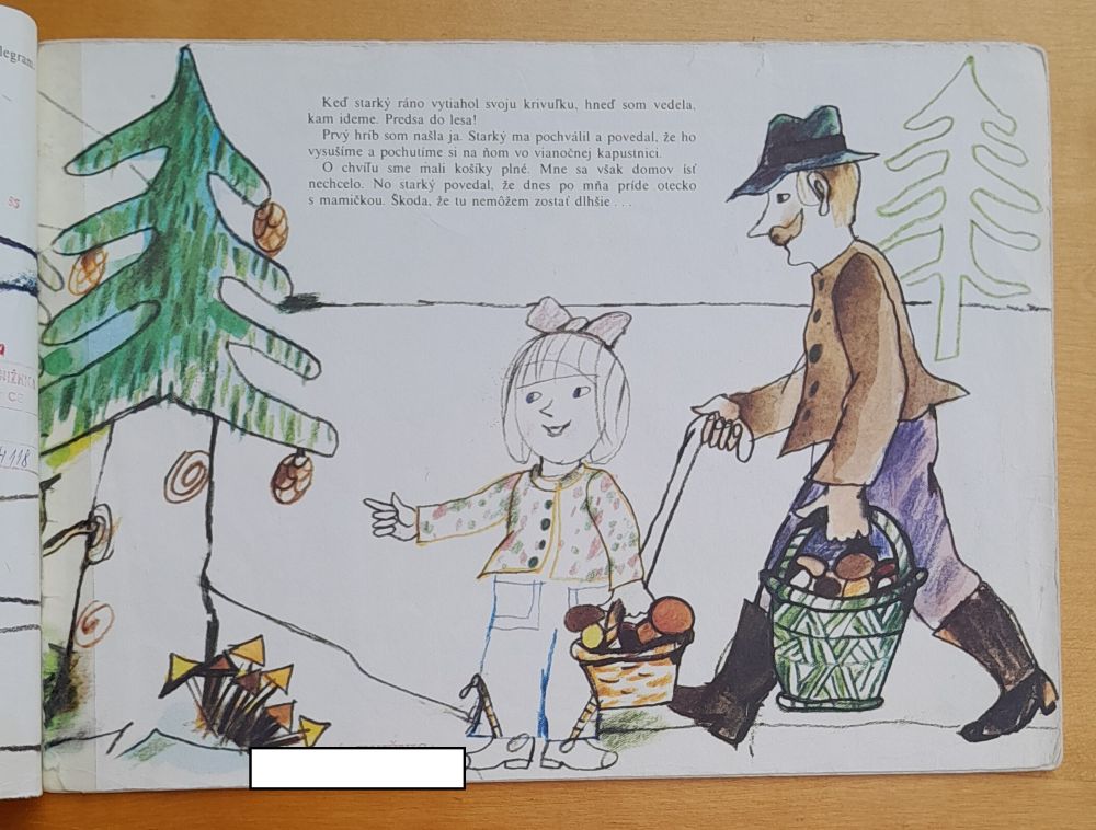 Návšteva u starej mamy / Omaľovačky a vystrihovačky s textom