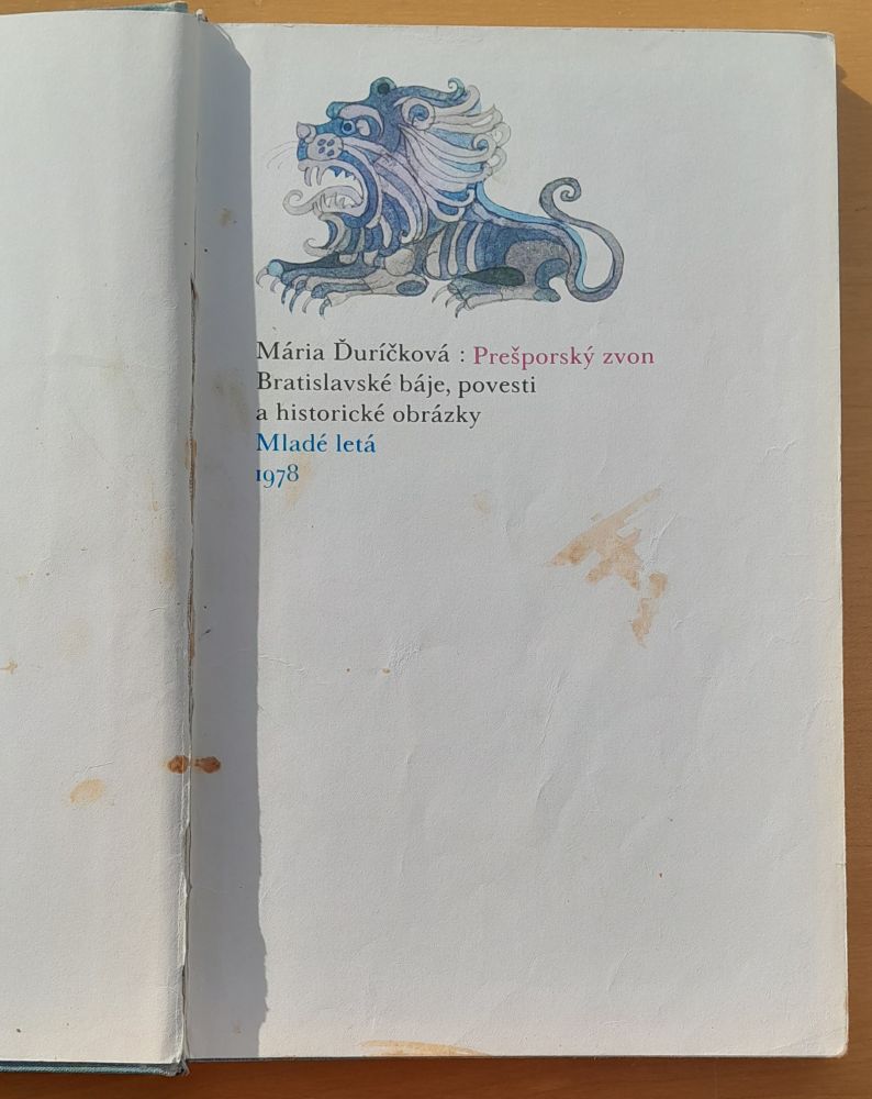 Prešporský zvon / Bratislavské báje, povesti a historické obrázky II.