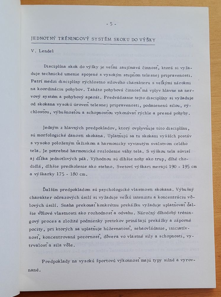 Metodický dopis / Jednotný tréninkový systém atletiky / 3. Skok do výšky / Skok daleký / Trojskok