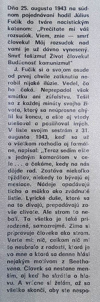 Spomienky na Júliusa Fučíka