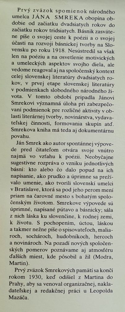 Poézia moja láska / Prvá a druhá kniha spomienok 1920-1930