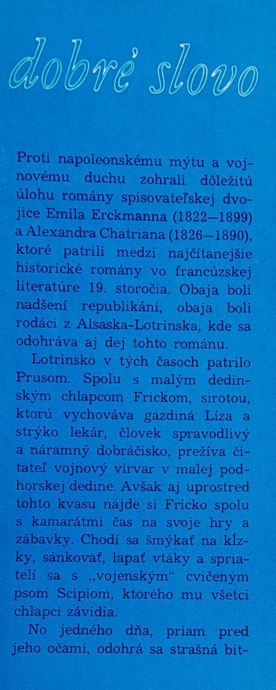 Madame Thérése / Dobré slovo