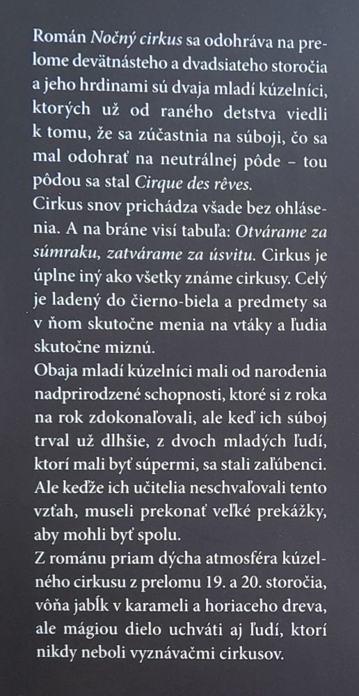 Nočný cirkus / Otvárame za súmraku, zatvárame za úsvitu