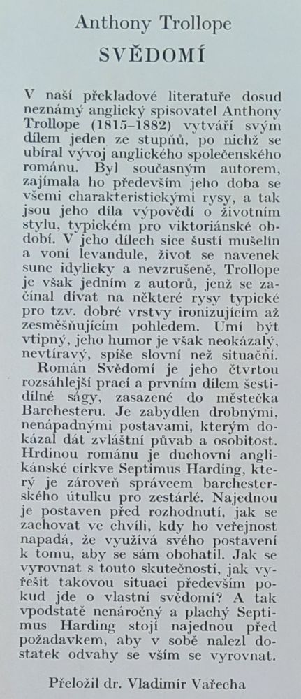 Svědomí / 1. diel kroniky Barsetské kroniky