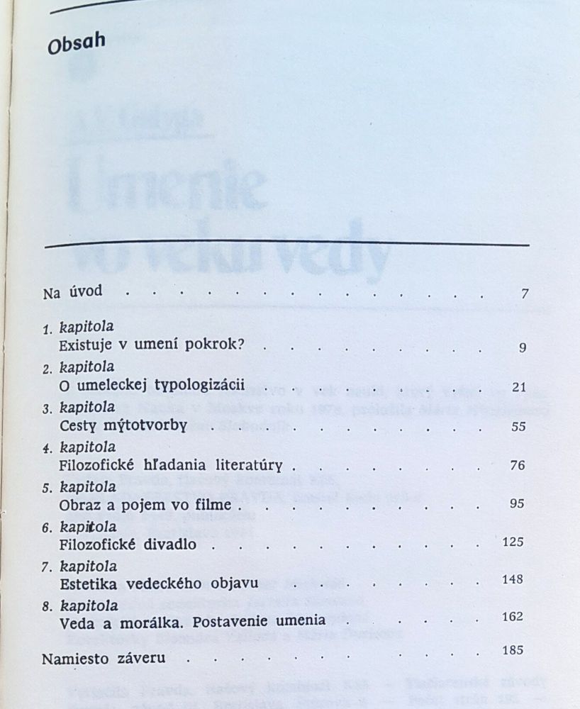 Umenie vo veku vedy / Človek a umenie