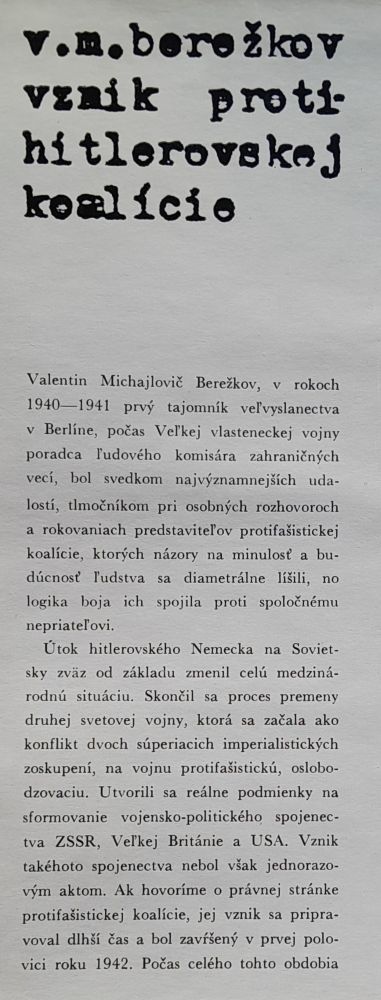 Vznik protihitlerovskej koalície / Edícia Memoáre