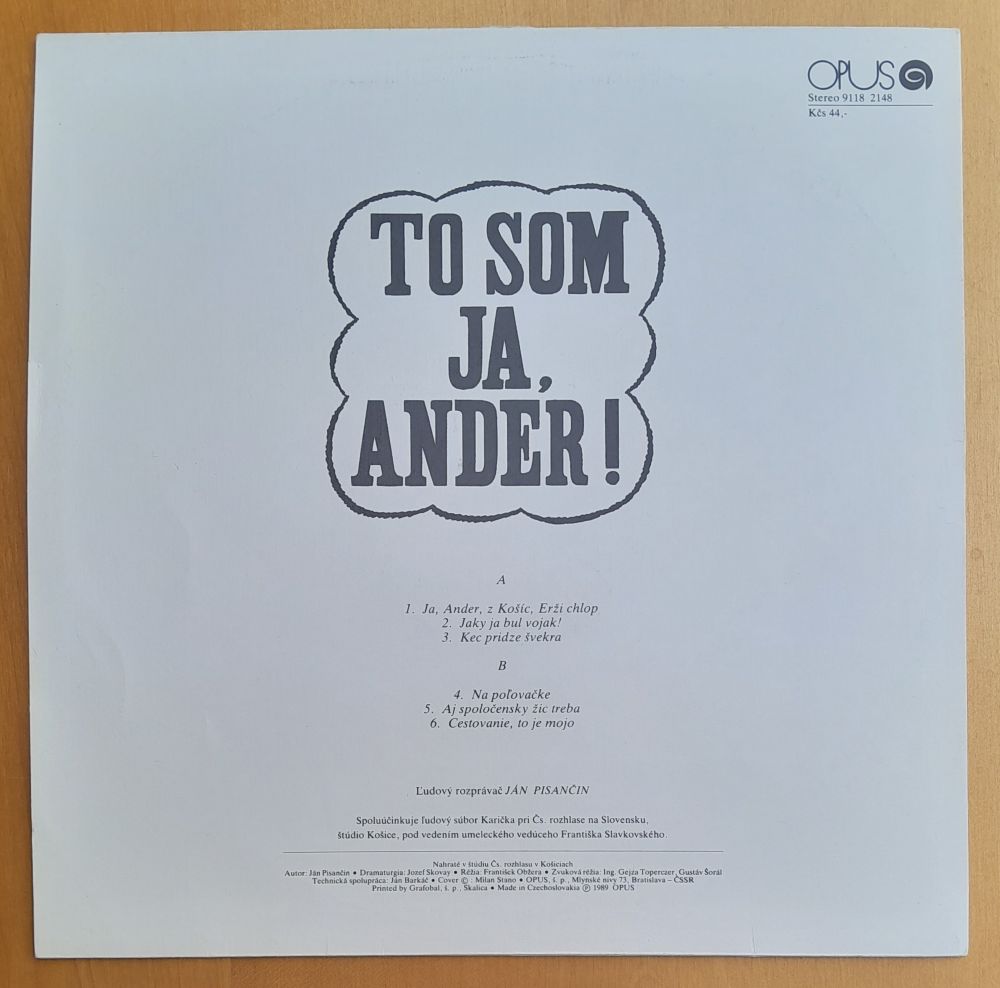 To som ja, Ander, Ander z Košíc, LP platňa Long play