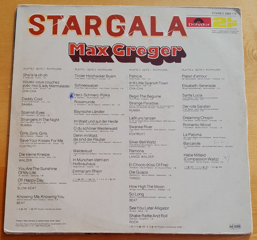 Max Greger, Stargala, dvojplatňa - LP platňa
