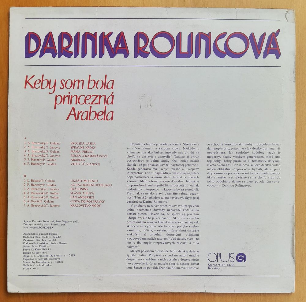 Darinka Rolincová, LP platňa, Long Play