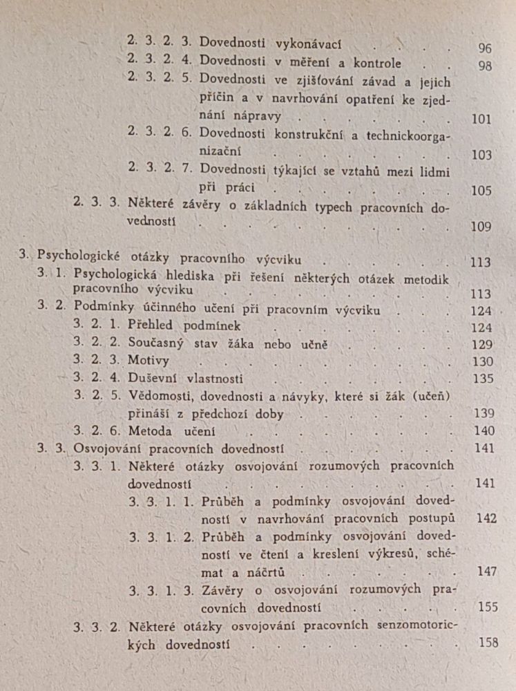 Psychologie pracovního výcviku / Vybrané kapitoly