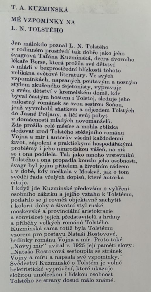 Mé vzpomínky na L. N. Tolstého