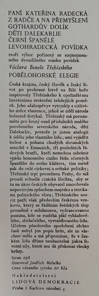 Pobělohorské elegie - historický román