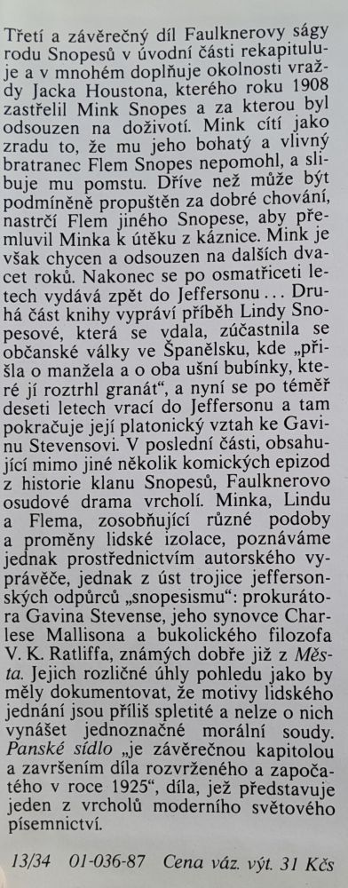 Panské sídlo - záverečná časť trilógie Rodina Snopesú