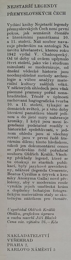 Nejstarší legendy Přemyslovských Čech