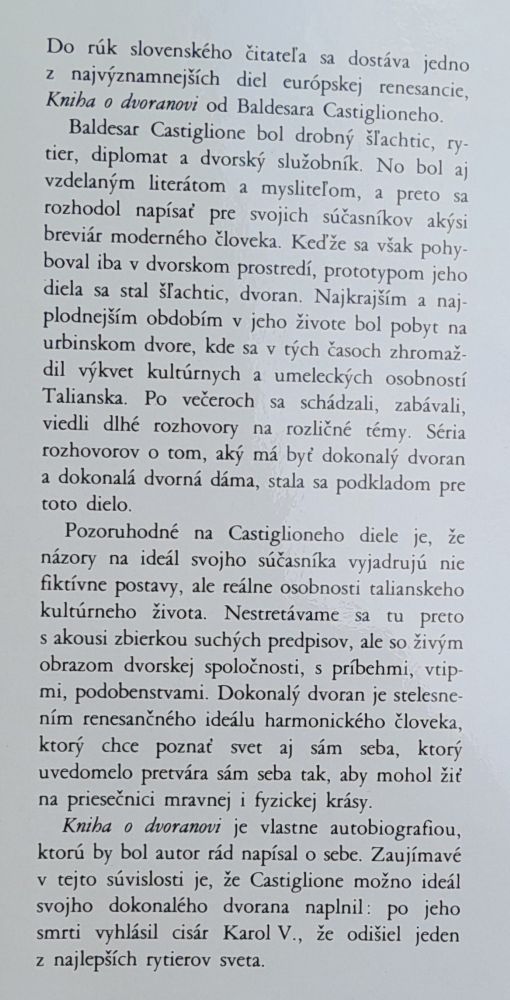Kniha o dvoranovi / Svetová tvorba
