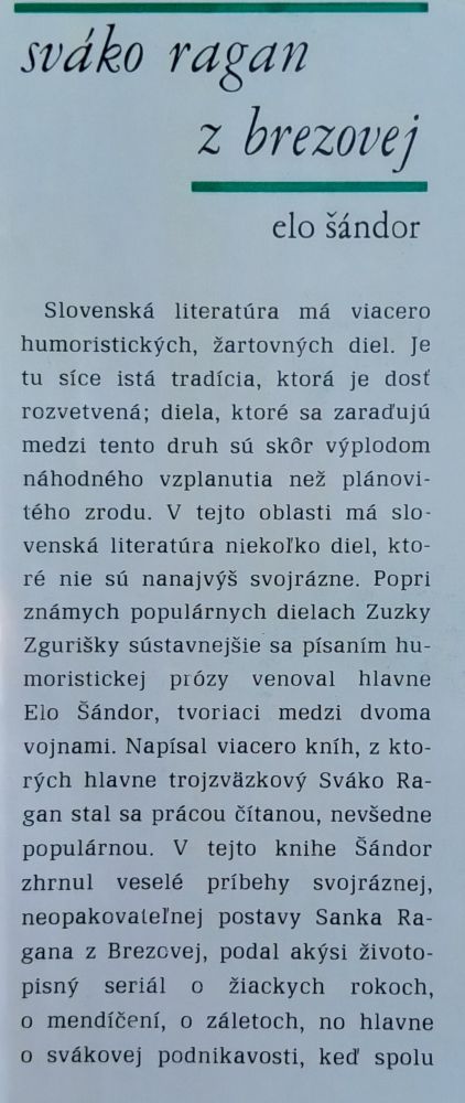 Sváko Ragan z Brezovej - Hviezdoslavova knižnica