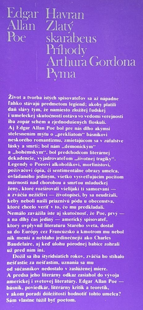 Havran / Zlatý skarabeus / Príhody Arthura Gordona Pyma