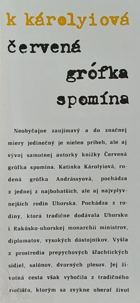 Červená grófka spomína - Edícia Memoáre