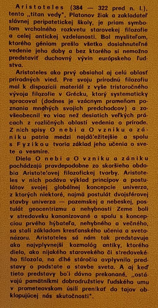 O nebi - O vzniku a zániku - Predmarxistická filozofia