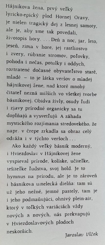 Hájnikova žena - ČŠM