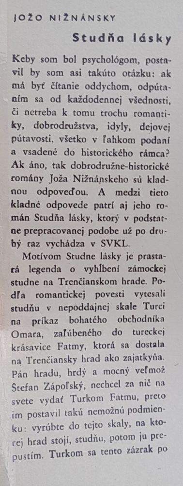 Studňa lásky, Nižnánsky