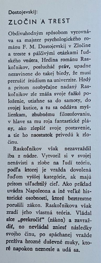 Zločin a trest - Svetová tvorba