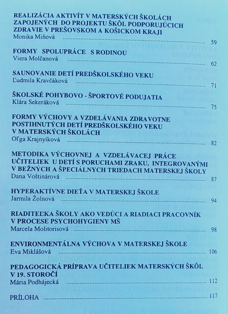 Aktivity v materských školách - zborník
