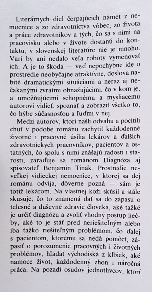 Diagnóza / román z lekárskeho prostredia