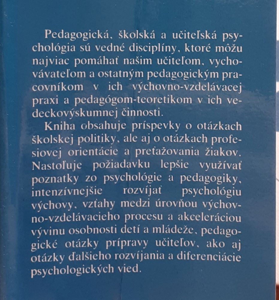 Vybrané kapitoly z pedagogickej psychológie - Pedagogická a psychologická literatúra