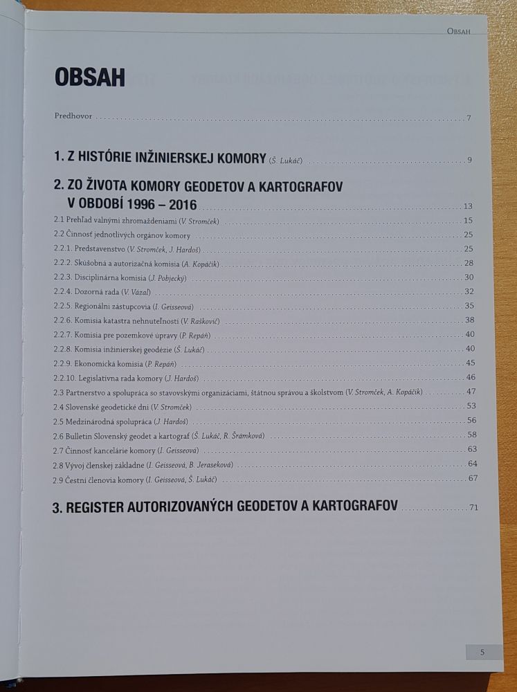 Komora geodetov a kartografov na Slovensku v rokoch 1996 - 2016