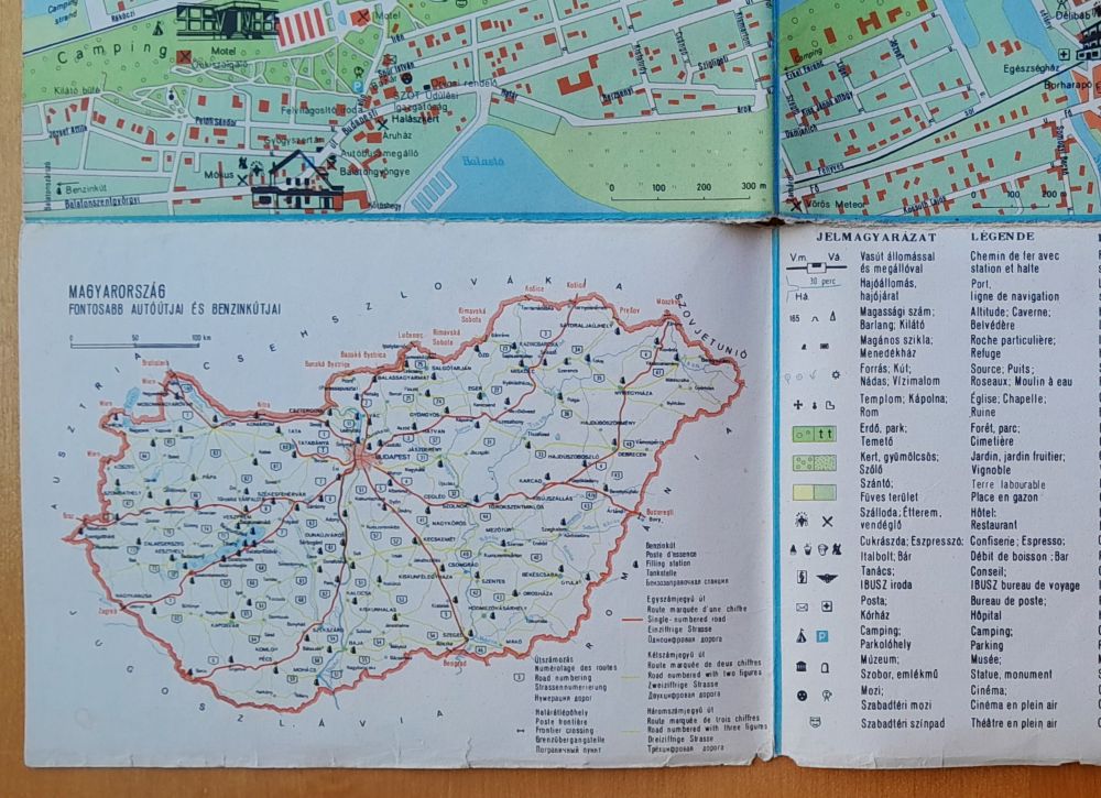 Mapa Balatonu - jazero v Maďarsku