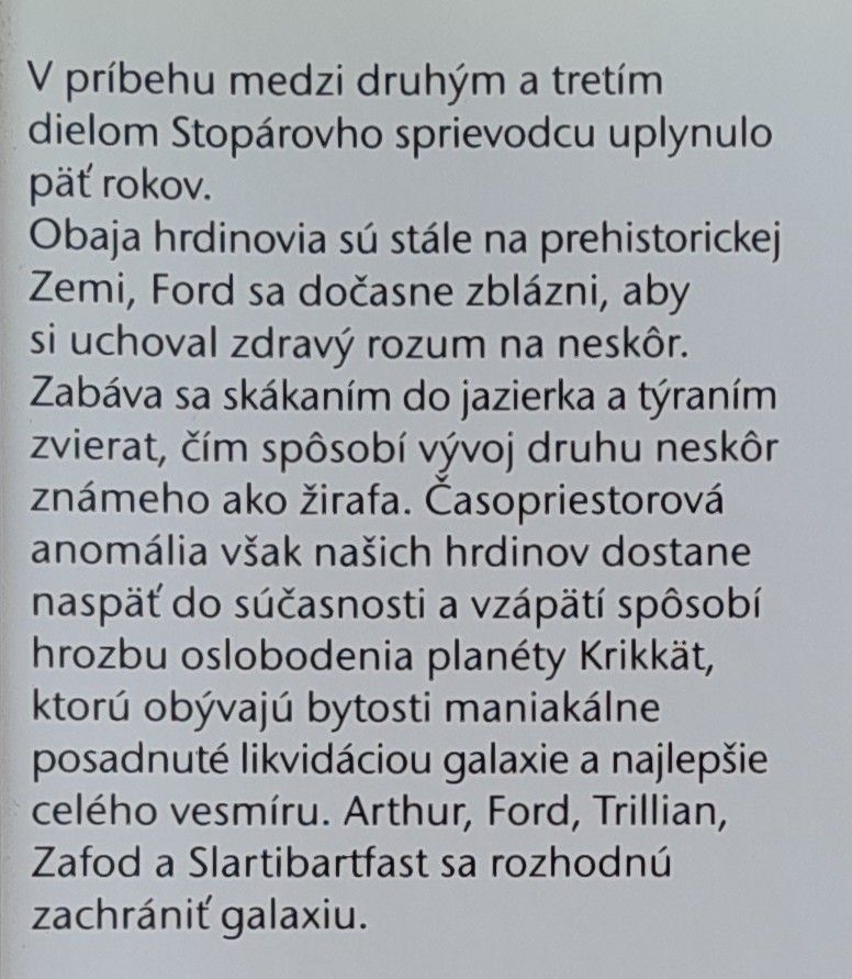 Život, vesmír a všetko - 3. časť 6 dielneho Sci-fi románu