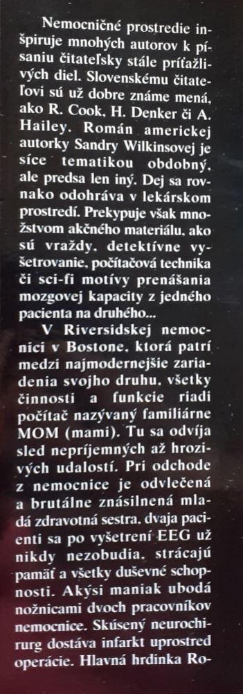 Agónia / thriller z lekárskeho prostredia